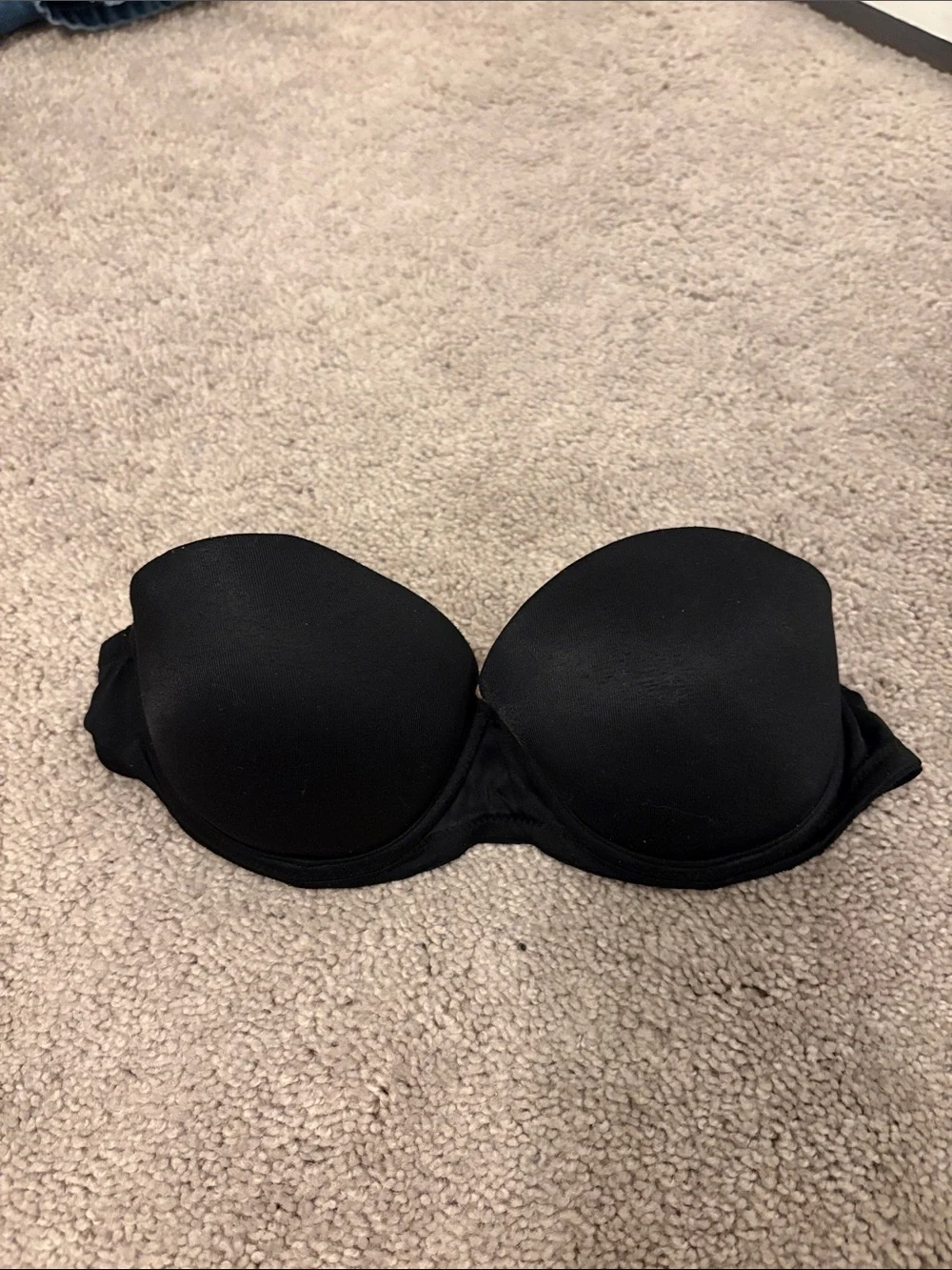 PINK Victoria's Secret Black Strapless Push-Up Bandeau